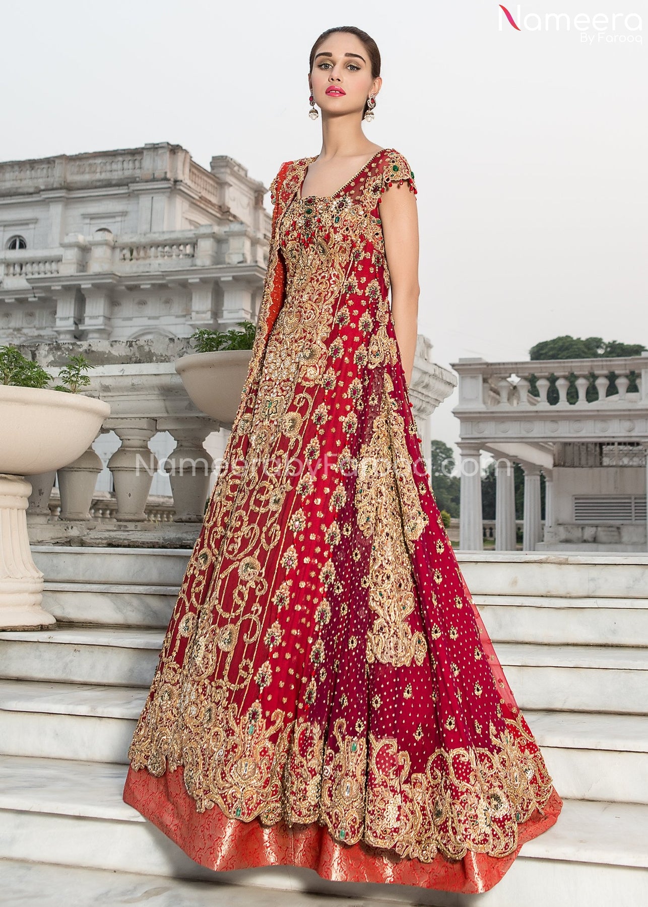 Buy Elegant Latest Pakistani Red Wedding Dress Online 2021 – Nameera by ...