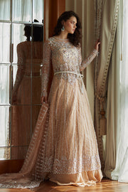 Latest Pakistani Wedding Dress in Net Frock and Sharara Style