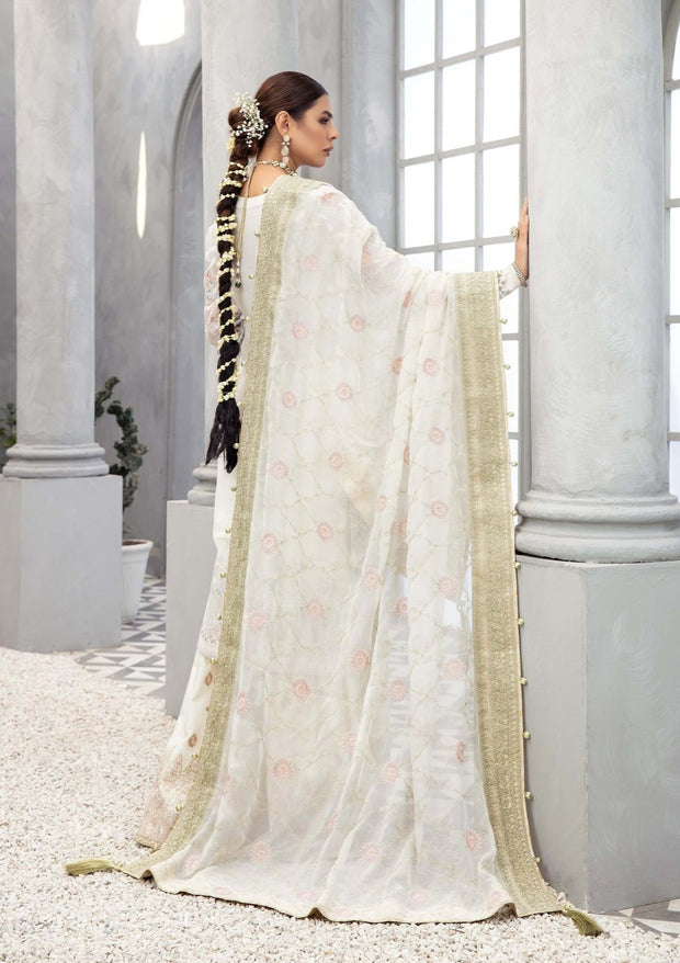 Latest Pakistani White Dress in Wedding Sharara Kameez Style