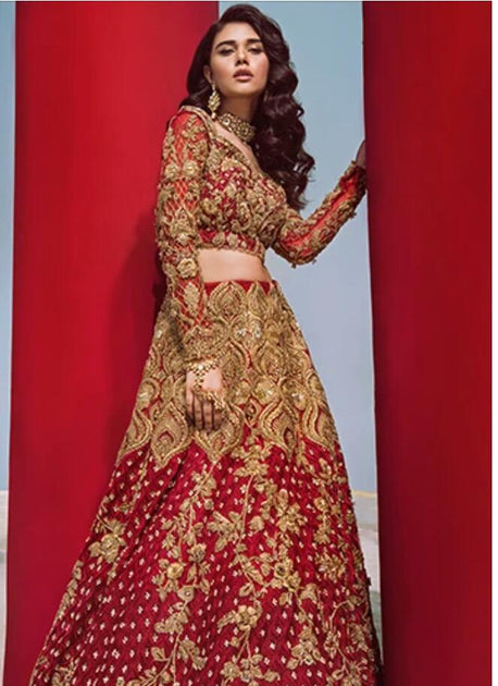 Buy Latest Red Bridal Lehnga for Wedding Online – Nameera by Farooq