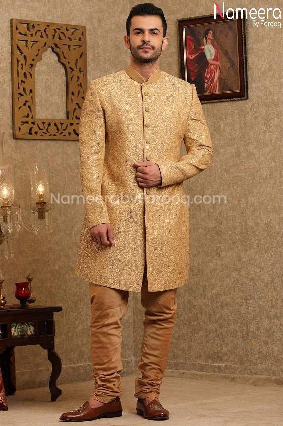 Latest Sherwani Pakistani for Wedding Online Front Look