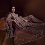 Latest Stylish Pakistani Gown with Sharara and Dupatta Dress