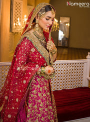 Latest Latest Traditional Sharara with Kameez Dress in Red and Magenta