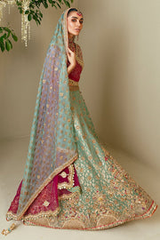 Latest Turquoise Lehenga Choli Bridal Dress Pakistani