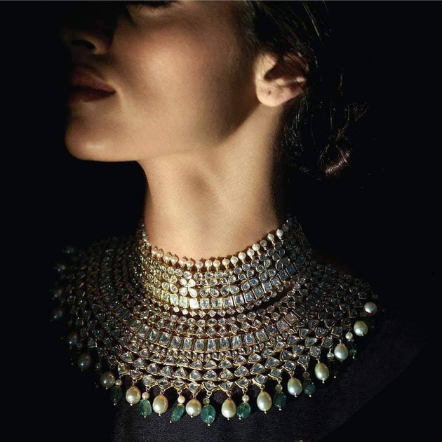 Latest Heavy Silver Kundan Set Online Jewellery – Nameera by Farooq