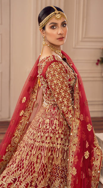 Heavy Dulhan Lehenga Chunni Gown Bridal Dress for Reception – Nameera ...