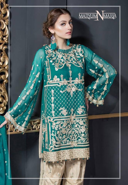 Fancy Asian Dress |Tilla Threads, Sequence Patches Work – Nameera by Farooq