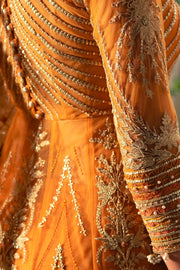 Mehndi Dress in Classic Orange Lehenga Choli Dress Pakistani Style