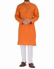 Men Eid Shalwar Kameez in Orange Color