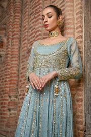 Net Traditional Anarkali Pishwas with Lehenga Dress