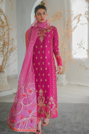 New Pakistani Pink Embroidered Long Kameez With Trousers 2023