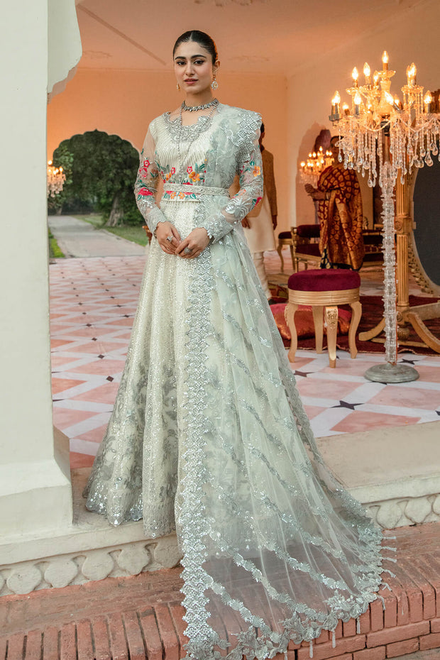 New Pakistani Wedding Dress in Embroidered Pishwas Style With Dupatta 2023