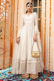 Nikkah White and Gold Dress Pakistani in Pishwas Style