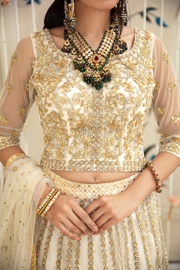 Off White Lehenga Choli Bridal Dress Pakistani Online