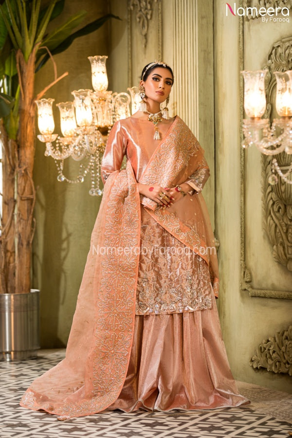Rose Pink Dress Pakistani for Wedding Party #PF305 | Broderie
