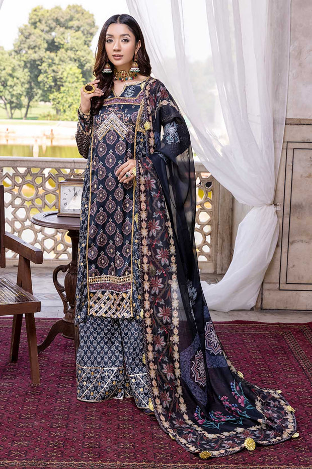 Pakistani Blue Silk Salwar Kameez for Party Wear 