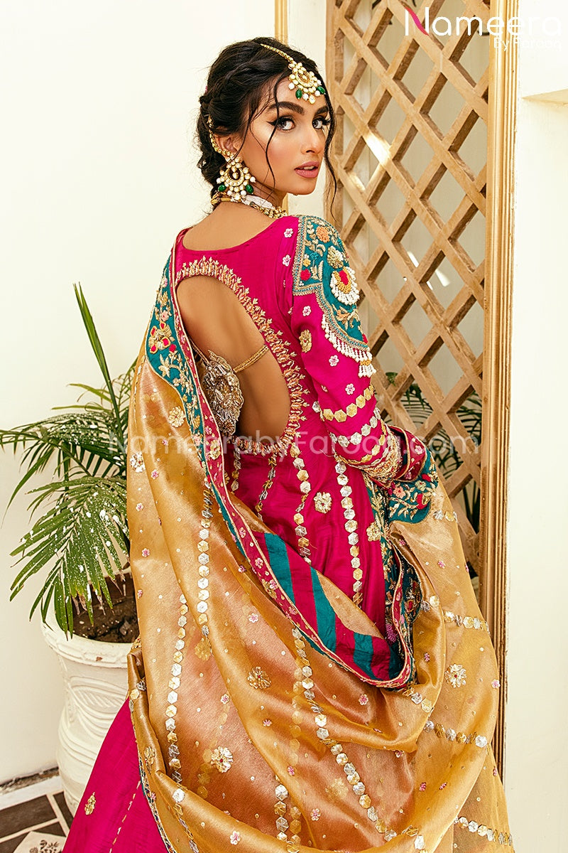 Traditional Angrakha Bridal Dress Pakistani for Wedding – Nameera by Farooq