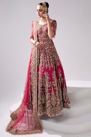 Pakistani Bridal Dress in Embellished Wedding Lehenga Choli and Dupatta Style in Net