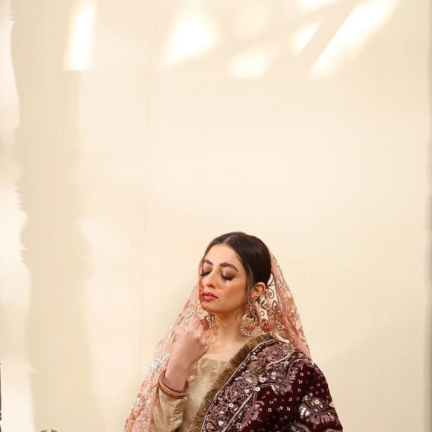 Pakistani Bridal Frock with Lehenga Dupatta Dress