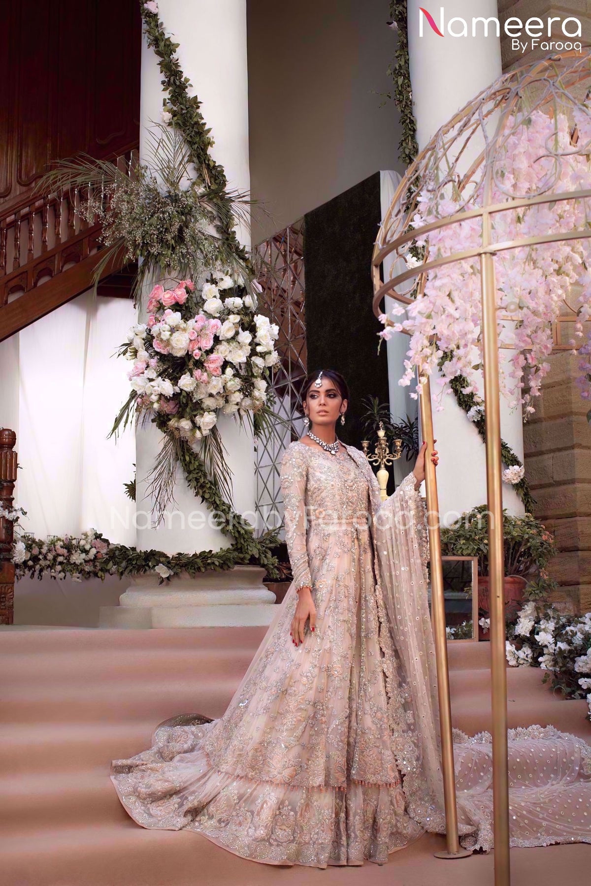 Latest Pakistani Bridal Gown with Net Lehenga Online 2021 – Nameera by ...