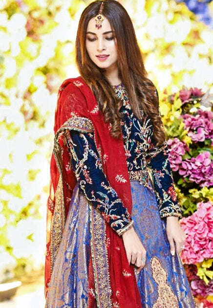 Buy Pakistani Bridal Luxury Lehnga Choli Online – Nameera by Farooq