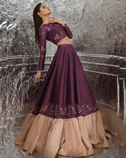 Pakistani Bridal Purple Lehenga Choli Dress