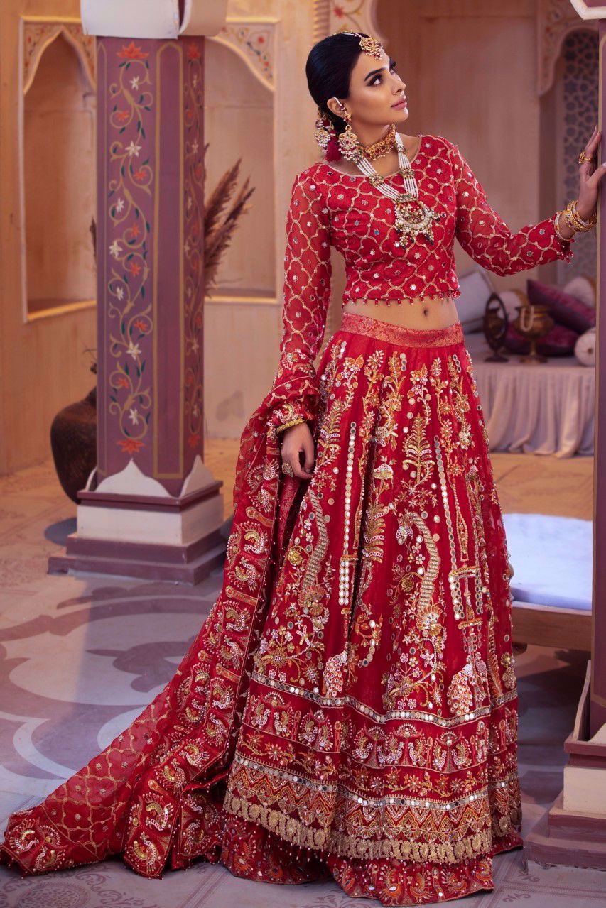 Lehenga choli red colour best sale