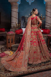 Pakistani Bridal Wine Red Lehenga Choli Dress 2022