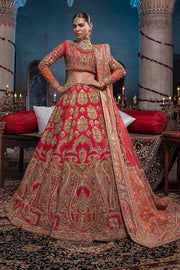 Pakistani Bridal Wine Red Lehenga Choli Dress 