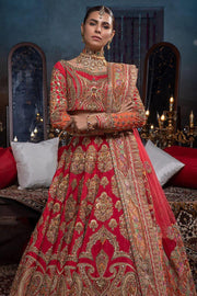 Pakistani Bridal Wine Red Lehnga Choli