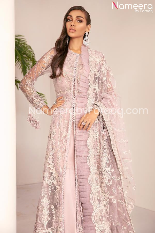 Party Dress Pakistani With Peplum In Pink Color Online 2021 – Nameera by  Farooq