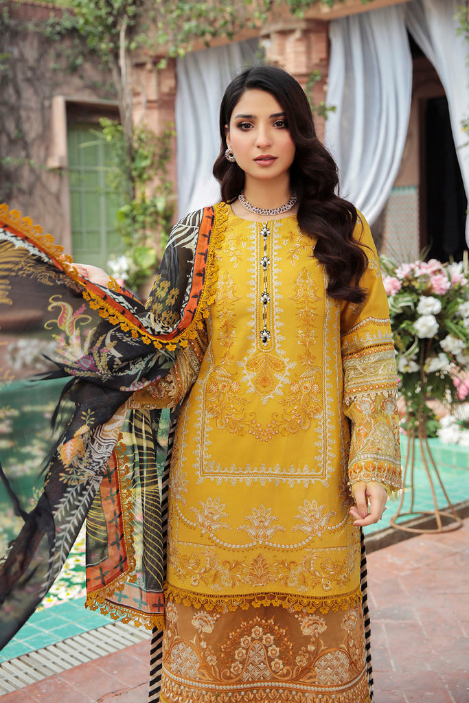 Embellished Yellow Premium Lawn Salwar Kameez Pakistani Eid Dress ...