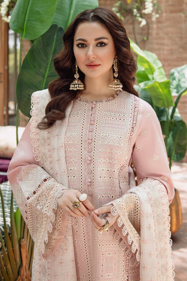 Pakistani Embroidered Pink Salwar Kameez in Lawn Fabric