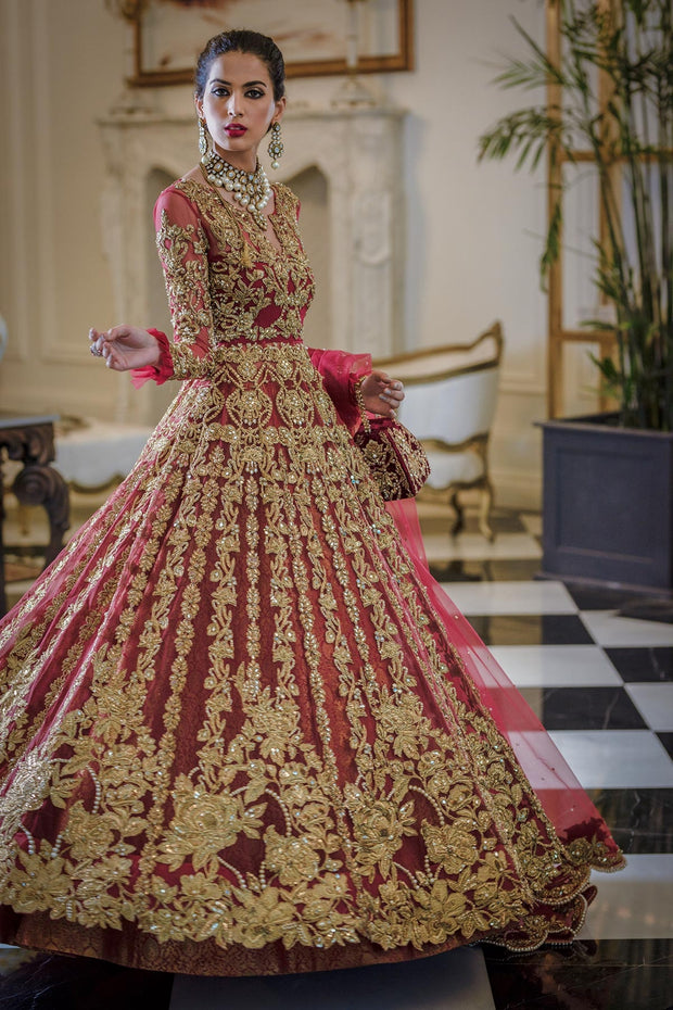Pakistani Heavy Bridal Maxi for Wedding – Nameera by Farooq