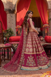 Pakistani Jamawar Bridal Red Lehenga Choli 2022