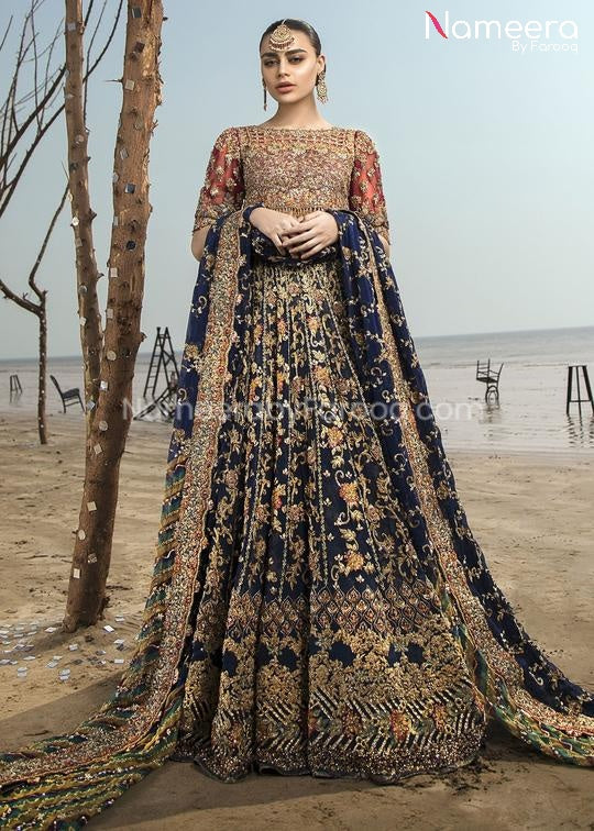 Royal Blue Pakistani Lehenga Dress with Choli #BS44 | Pakistani bridal  dresses, Pakistani bridal, Pakistani bridal lehenga
