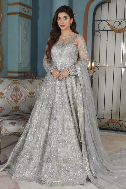 Latest Pakistani Long Gown and Dupatta Dress for Bride Online – Nameera ...