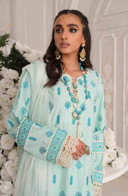 Pakistani Party Dress in Blue Kameez Trouser Style Online