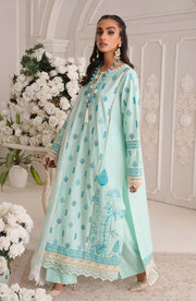 Pakistani Party Dress in Blue Kameez Trouser Style