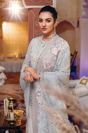 Pakistani Party Dress in Embroidered Sharara Kameez and Dupatta Style in Premium Organza Fabric