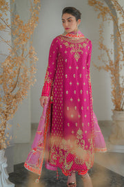 Pakistani Pink Embroidered Long Kameez With Trousers 2023