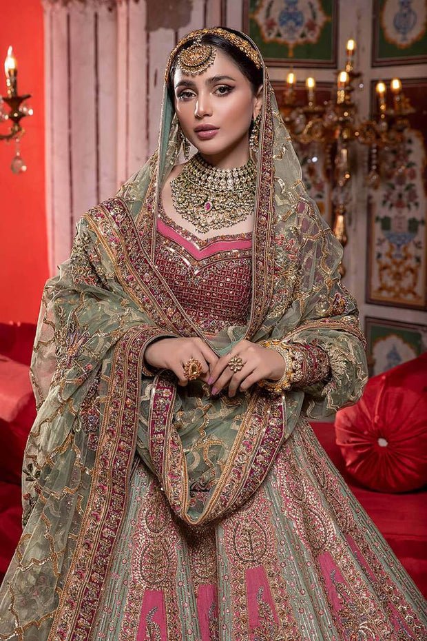 Pakistani Raw Silk Bridal Lehenga Choli Dress #BN1046 - LARGE