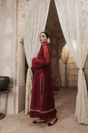 Pakistani Red Dress with Elegant Embroidery 2022