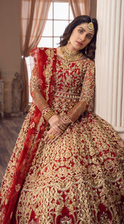 Pakistani Red Dulhan Lehenga Gown Bridal 2022