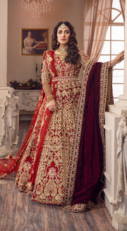 Pakistani Red Dulhan Lehenga Gown Bridal