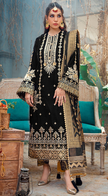 Pakistani Velvet Salwar Kameez Design for Party and Wedding Wear ...