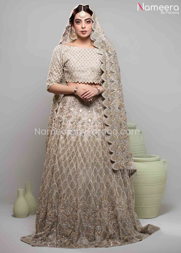  Pakistani Walima Dress for Girl with Embroidery