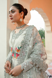 Pakistani Wedding Dress in Embroidered Pishwas Style With Dupatta