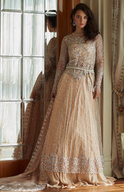 Pakistani Wedding Dress in Net Frock and Sharara Style