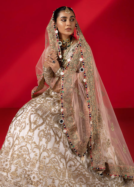 Pakistani Wedding Dress in Pishwas and Lehenga Style – Nameera by Farooq